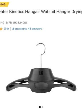 NWT Wetsuit Hanger Drying System  - scuba diving equipment